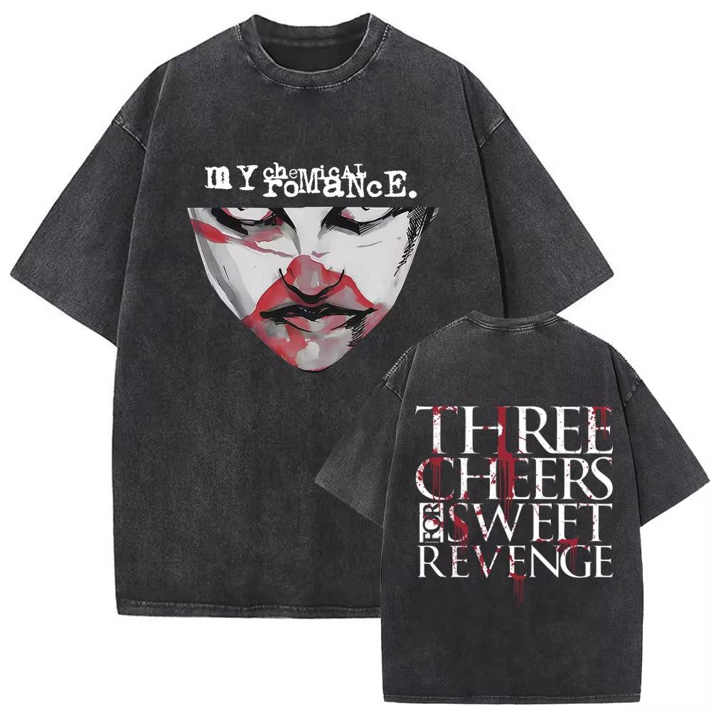 Washed Vintage Rock Band My Chemical Romance The Black Parade Tour  Tshirt Mens Women Fashion Punk Emo Oversized T Shirts