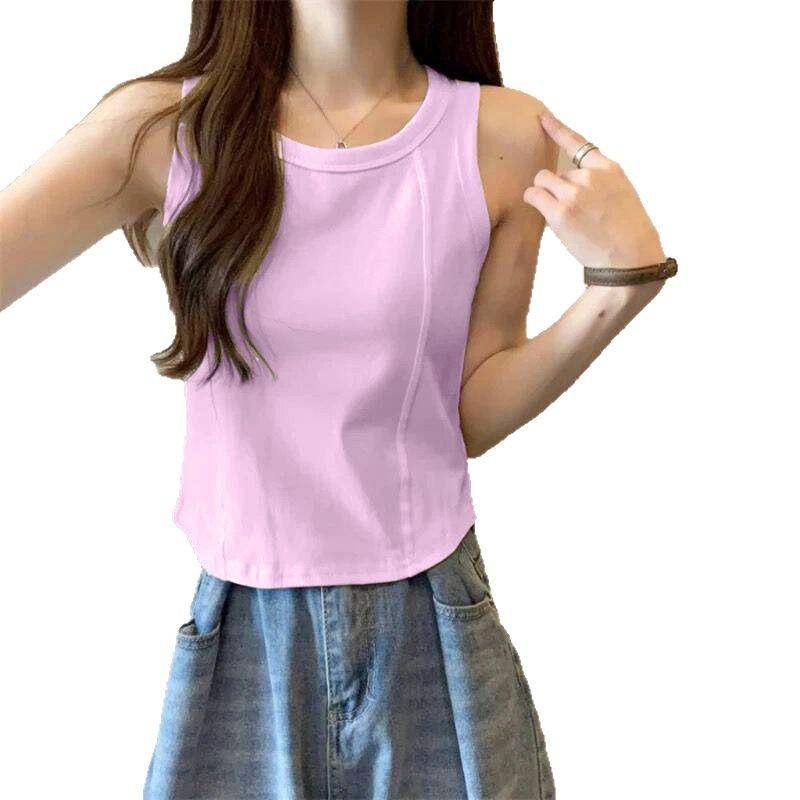 

Camisole Spring and Summer Threaded Sleeveless T-shirt 3XL фіолетовий