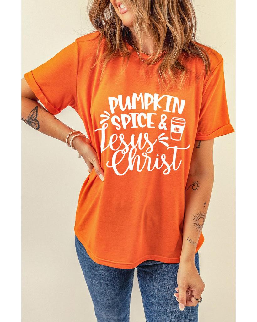 Azura Exchange PUMPKIN SPICE & Jesus Christ Graphic T-shirt