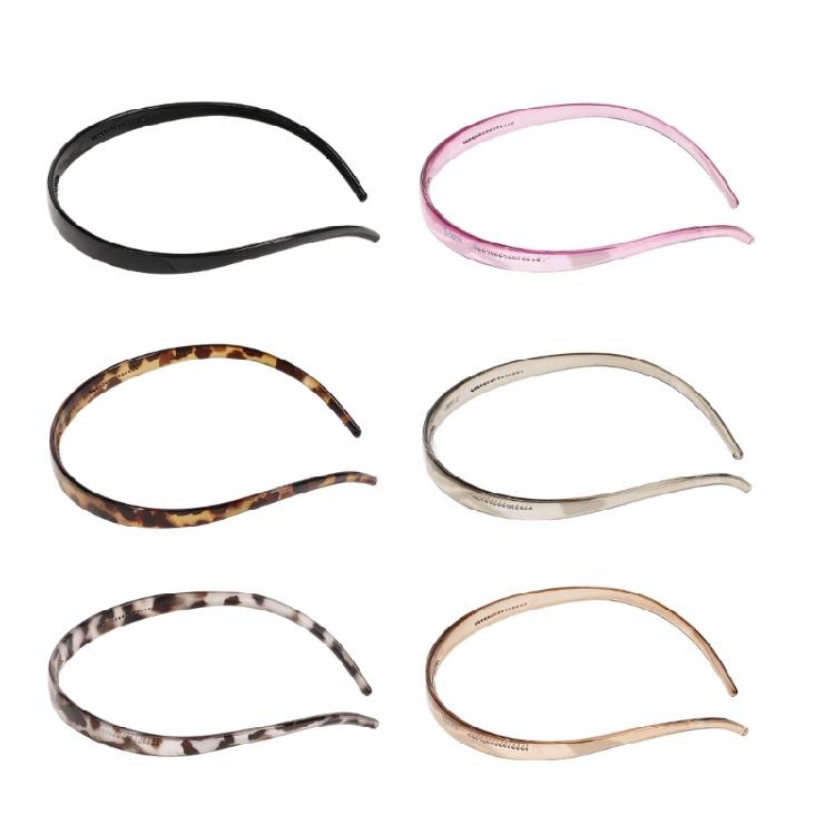 Multi Purpose Hair Grip Set Of 6 Headbands Textured Edges Lightweight Resin Material For Sports Work Long Hair Care