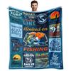 Fish Print Blanket Gift For Fishing Lovers Flannel Blanket Sofa Blanket