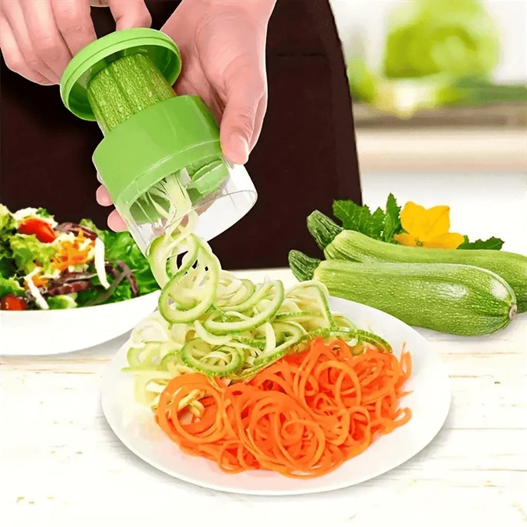 1pc Handheld Spiral Vegetable And Fruit Slicer, Adjustable Spiral Slicer, Salad Tool, Rotating Slicer, Kitchen Gadget!