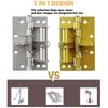 3 In 1 Automatic Self Closing Door Hinges 90° Positioning Spring Loaded Heavy Duty for Interior Bedroom Bathroom Doors