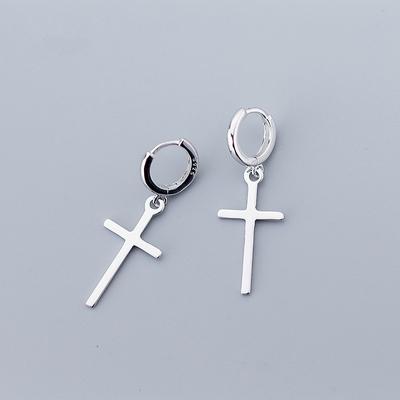 Fashion 925 Sterling Silver Cross Stud Earrings For Women Elegant Party Jewelry Accessories Eh1192