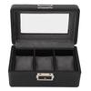 3 Grids Watch Display Case PU Leather Space Saving Single Layer Watch Storage Box for Watch Jewelry
