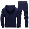 Full Thick Solid Jackets +Pants Winter Letters Set Men Sets Fashion Brand Tracksuit Men 'S Sportswear