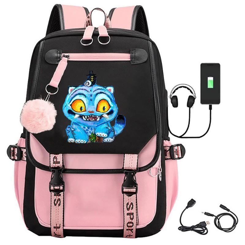 Kpop Anime Backpack Students Teens Daily Use 15-inch Laptop Compatible Oxford Fabric PU Trim 20L Capacity