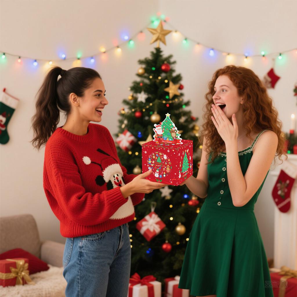 Christmas Tree Themed Coin Box With Paper Material For Party Decor And Gift Exchange