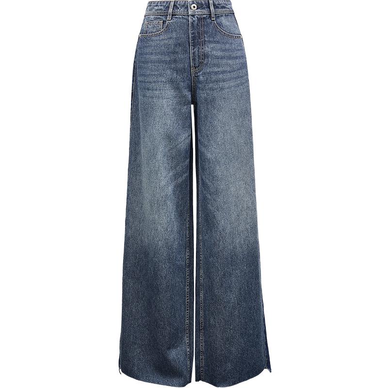 ONLY 2025 Spring Women's Soft Draped High-Waist Straight Leg Jeans