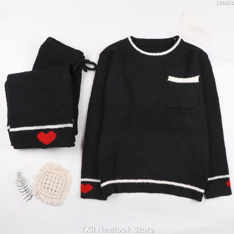 

Мягкая пижама для женщин на осень и зиму, утолщенная теплая трикотажная куртка с рисунком медведя, замедляющая старение, комплект домашней одежды One Size чёрный