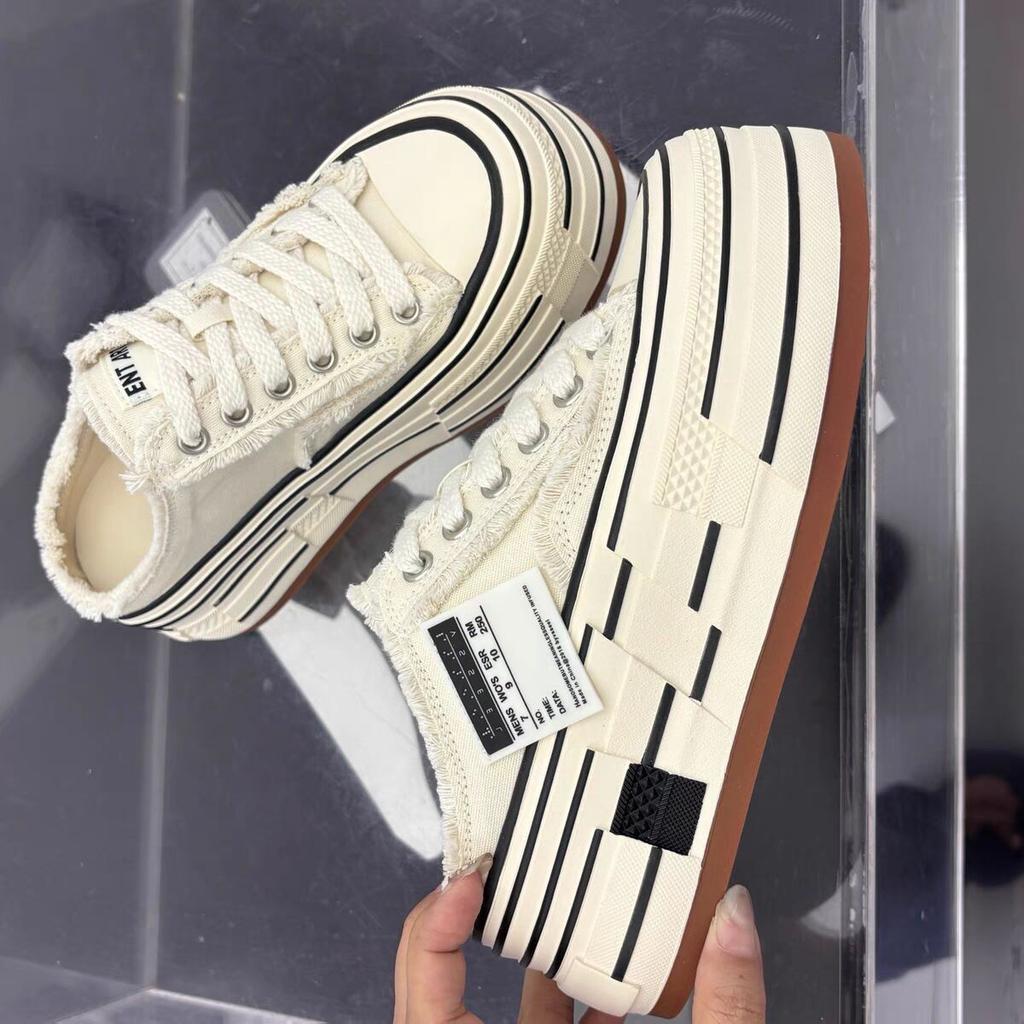 New thick-soled heightening niche design casual canvas shoes women's versatile fashion trendy shoes board shoes single shoes