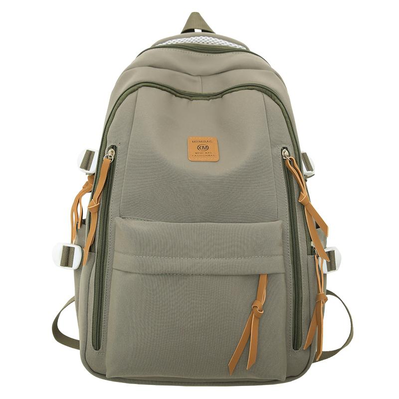 Сплошной цвет Студенческий школьный женский простой компьютерный рюкзак Мужской рюкзак большой емкости зелёный