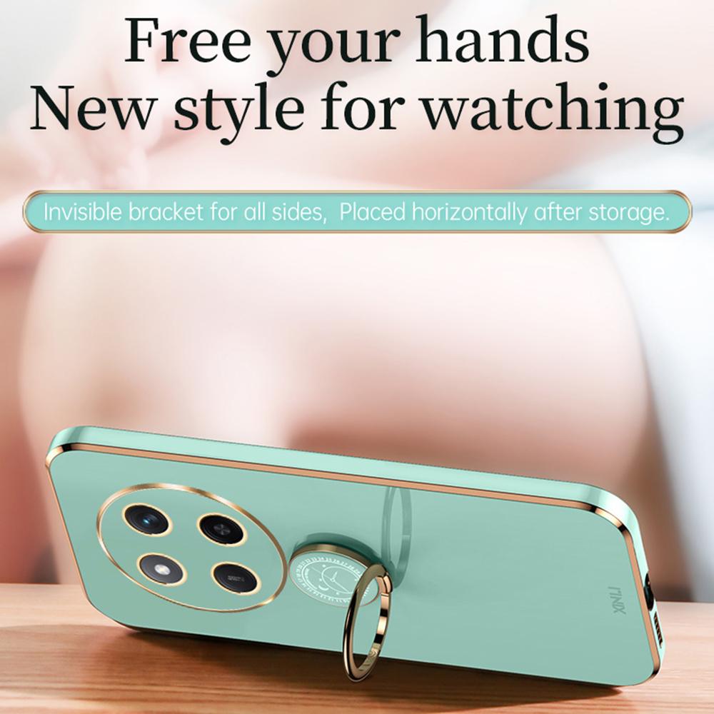 

XINLI For Honor X60 Pro 5G/Magic7 Lite 5G Case Ring Kickstand Electroplating TPU Phone Cover Blue