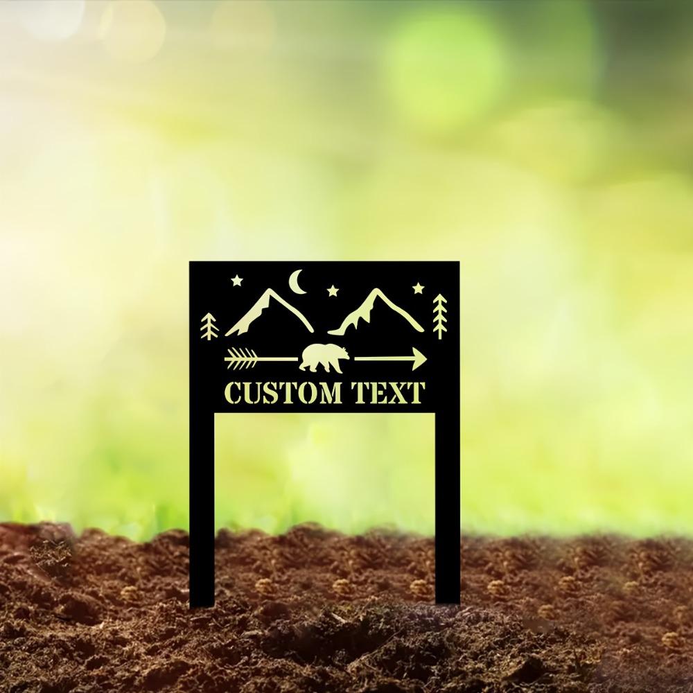 Elegant Custom Metal Garden Stakes Personalized Lawn Address Sign Outdoor Decor