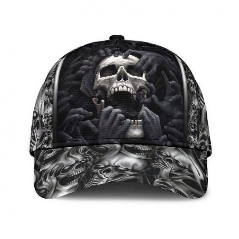 Casquette de baseball à imprimé D POD crâne casquette rétro européenne et américaine personnalisée chapeau de soleil