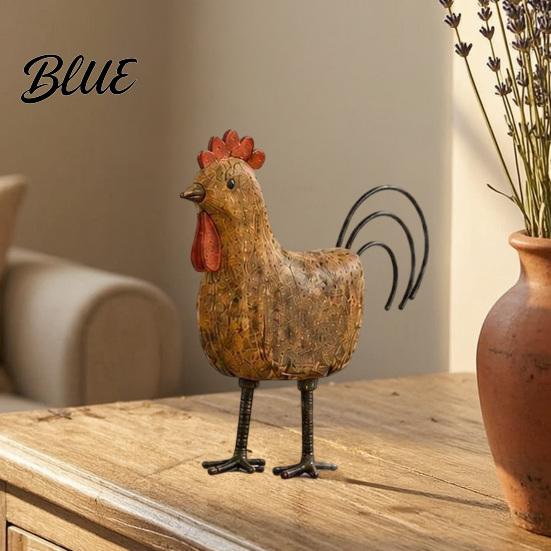 Pastoral Theme Scene Decoration Country Style Pig/Rooster Figurine, Resin Rustic Farmhouse Animal Statue, Farm Figurines Desktop Ornaments for Shelves