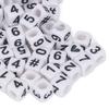 300pcs White Acrylic Number Beads Mixed Numbers 0-9 Loose Beads Bulk DIY Beads  Jewelry Making