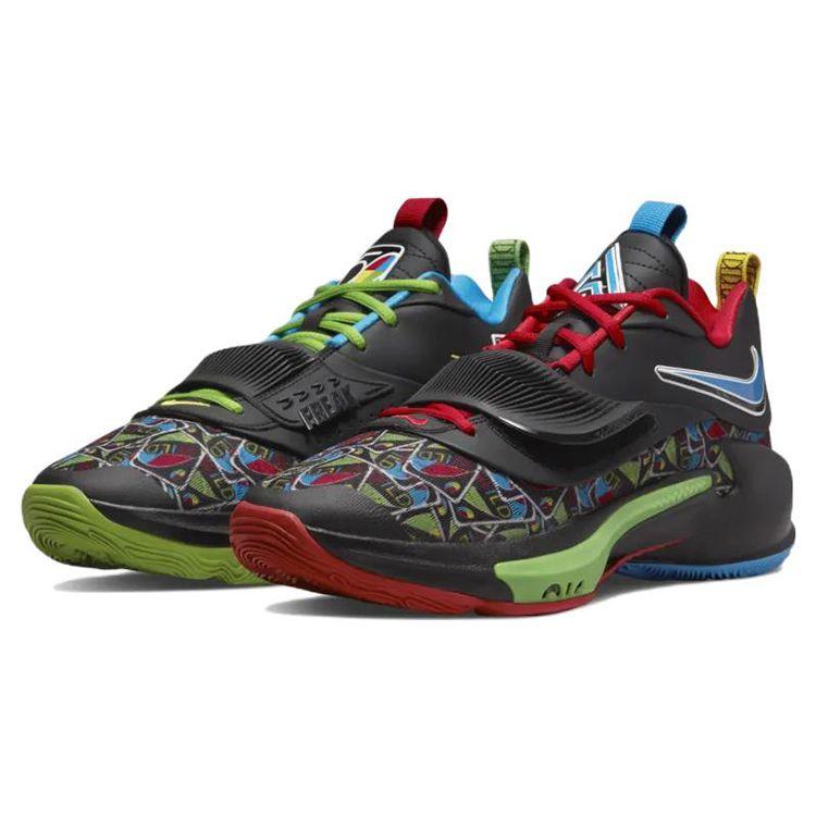 Nike UNO x Zoom Freak 3 50th Anniversary - Black Men Sneakers White Action-Red Green-Bean DC9364-001