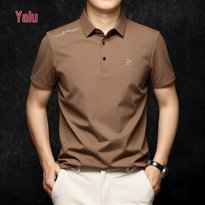 Yalu Men s Ice Silk Non-Iron Polo T-Shirt M