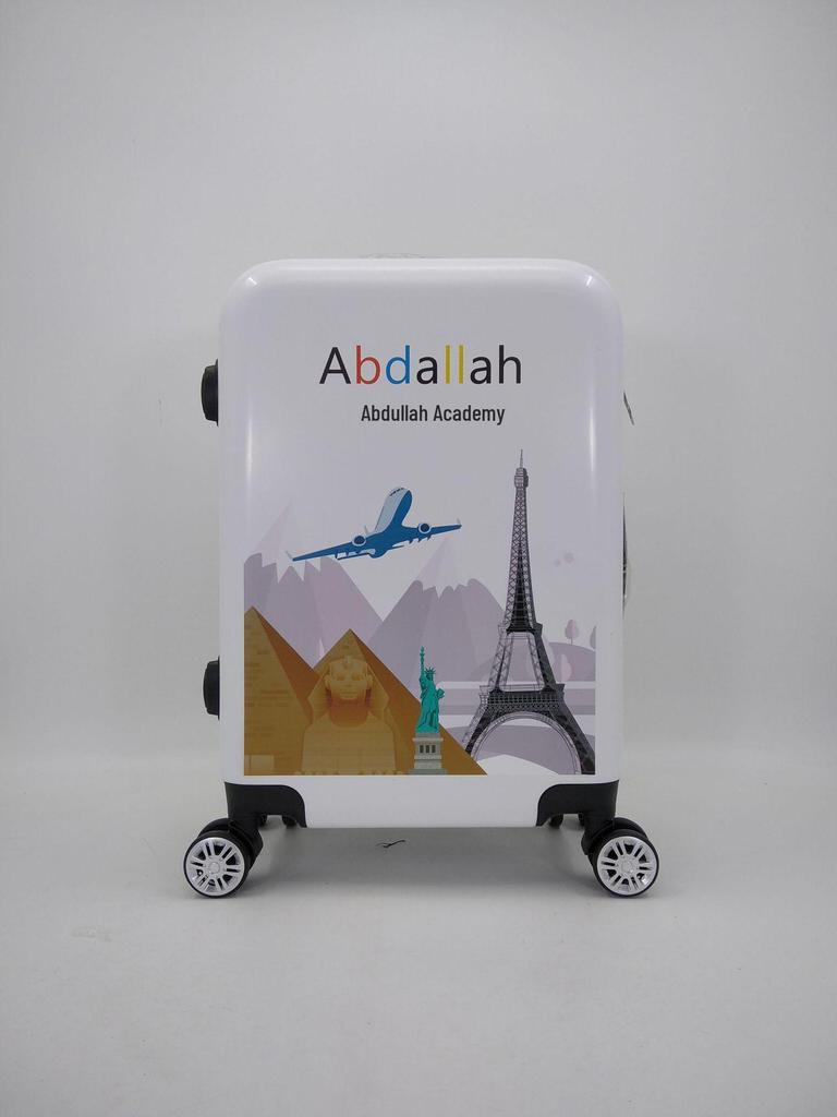 20-Inch Fixed Spot Corner Protector Trolley Luggage – ABS Travel Suitcase Bag with Printed Logo, Ideal As a Business Gift.