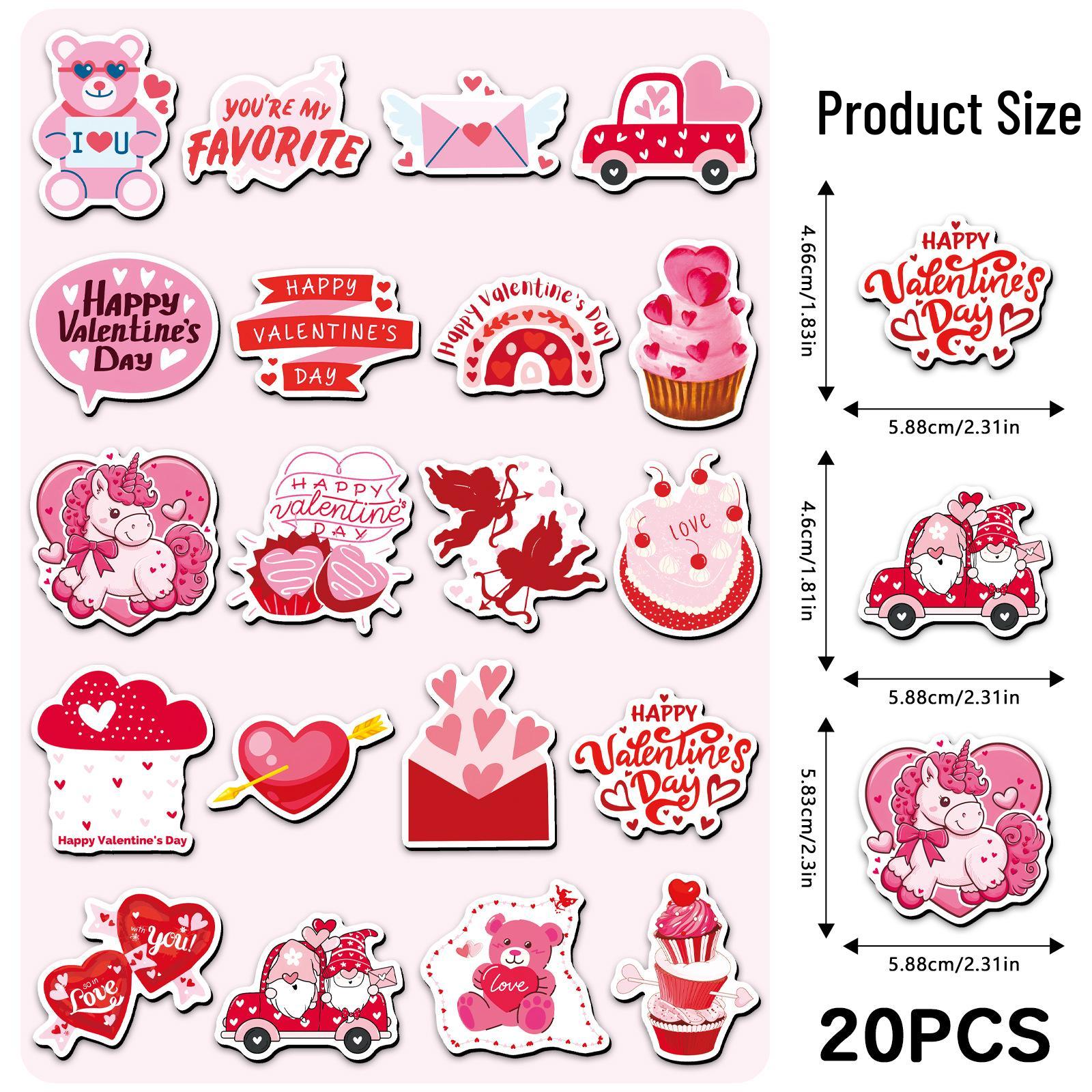 20 Soft Magnetic Valentine s Day Heart Refrigerator Magnets - Creative DIY Cartoon Decorations
