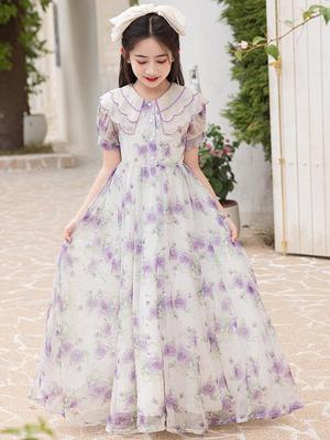 Girls' Floral Summer Dress 2026 - Stylish Princess Skirt for Kids
