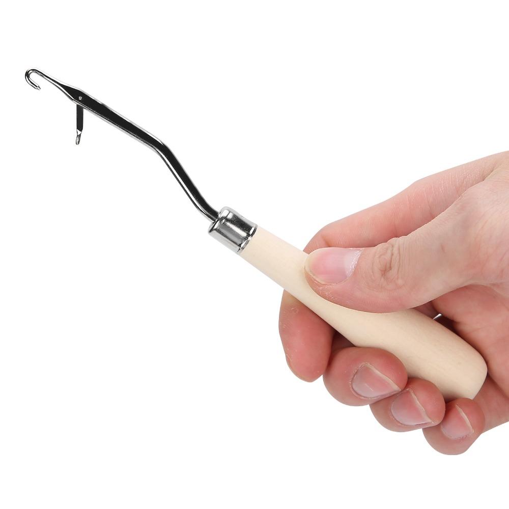 2pcs Yarn Cutter Latch Hook Tool Wooden Handle Thread Cutter Set Rug Hooking Kit For Beginners