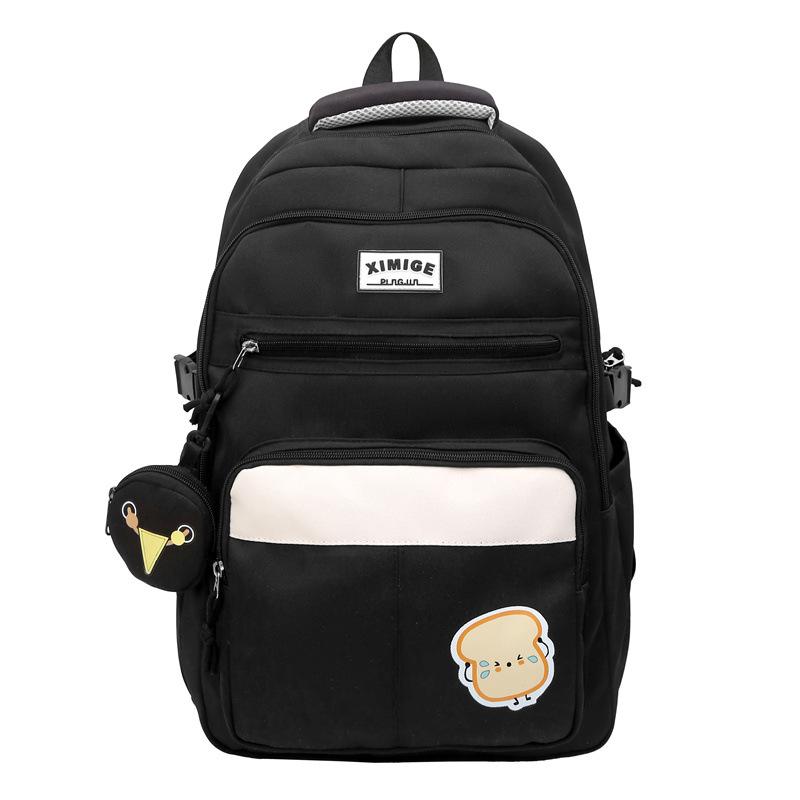 Schoolbag Burden Reduction Ridge Protection Large Capacity Middle School Student Schoolbag Simple Commuter Backpack High Value Women Large Capacity