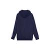 Puma Pinstripe Fleece-Lined Hoodie Pullover Men Tops Navy 530179-06