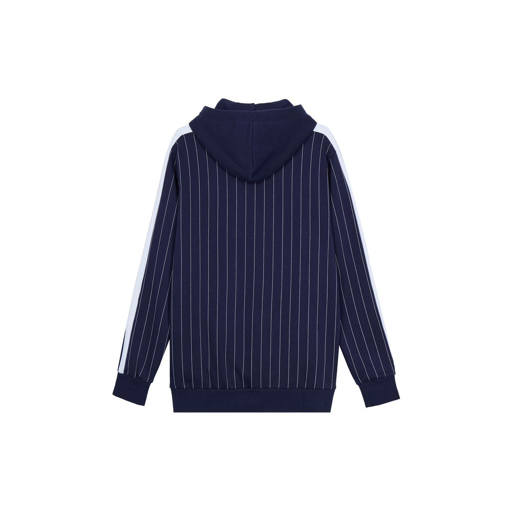 Puma Pinstripe Fleece-Lined Hoodie Pullover Men Tops Navy 530179-06