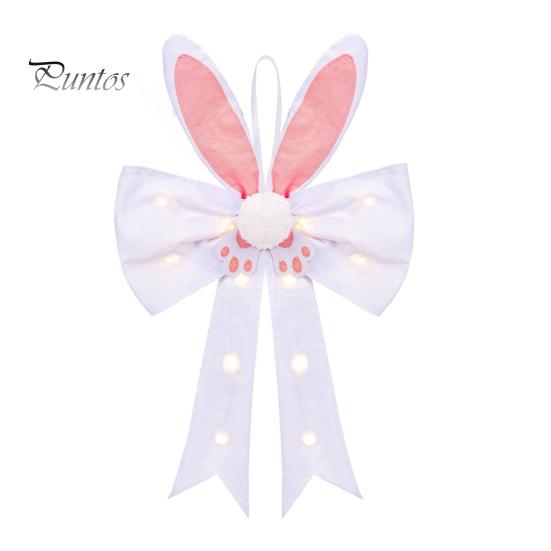 

Украшение в виде банта на верхушку елки в виде пасхального кролика, розовый венок с ушками кролика, украшение в виде банта со светом для весеннего декора входной двери дома розовый