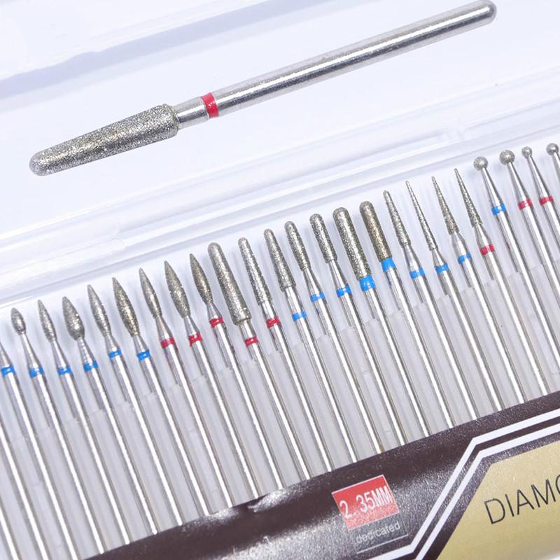 30 stücke Diamant Fräsen Bohrer Elektrische Nagel Dateien Hartmetall Polierer Cutter Für Maniküre Nagel Werkzeuge Volle Schönheit