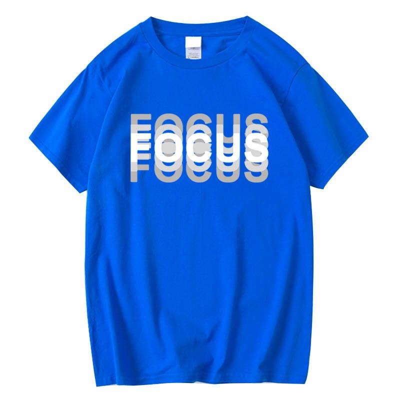 Summer Men's  Blend High Quality Casual Sports Loose Oversized Funny Focus Print Round Neck Short Sleeved T-shirt Tops