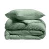 Housse couette + 2 taies 220 x 240 cm Flanelle Veloutea Vert