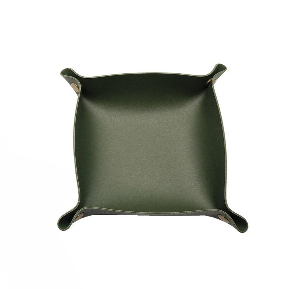 Large Capacity Leather Tray Foldable Storage Tray for Jewelry Phone Key Wallet Coin