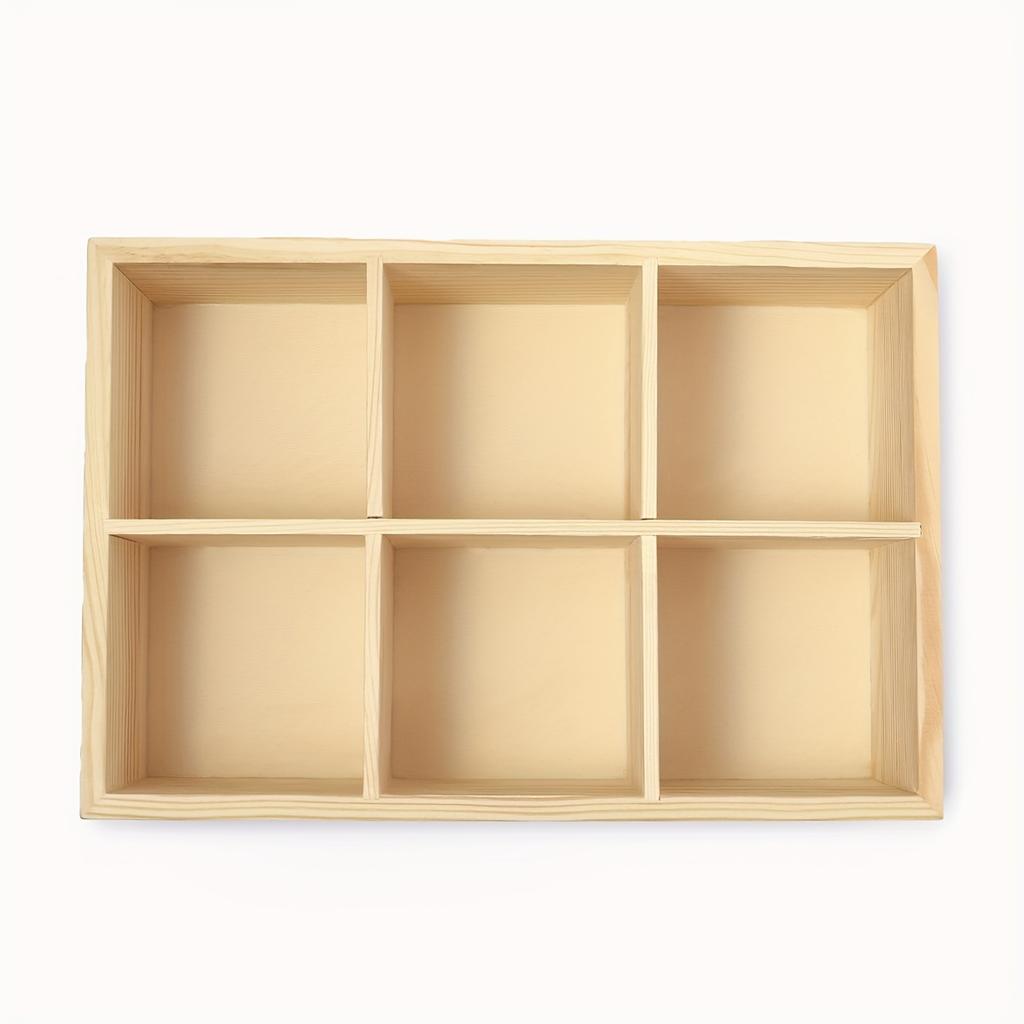 Wood Tea Bag Storage Organizer Container Box Stackable, 6 Compartments Wooden Holder Desktop Pen Holder Office Organizer
