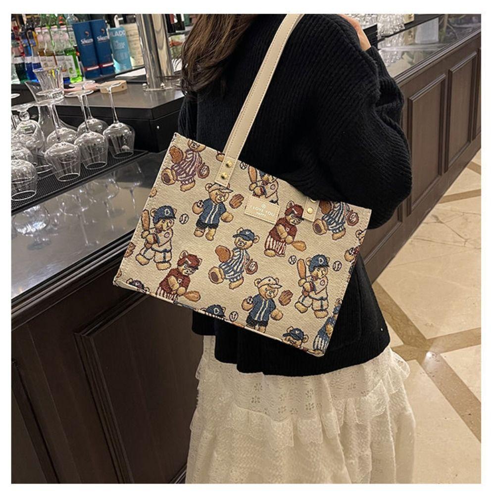 Lässige Umhängetasche Cartoon Bärenmuster Tragetasche Neue Handtasche