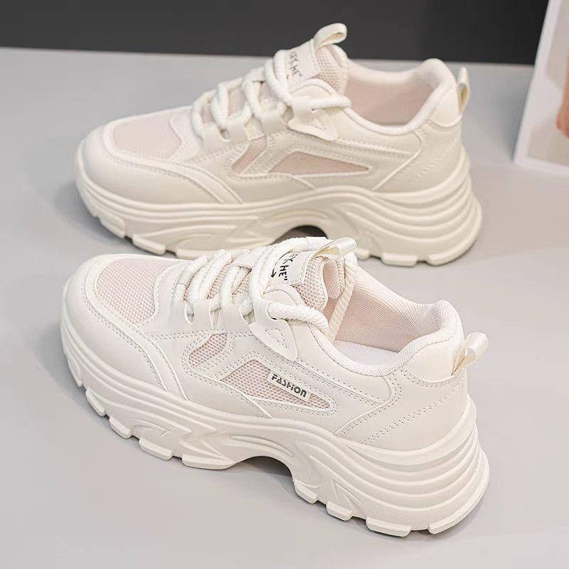 

Women s new spring and summer mesh breathable versatile platform casual sports shoes lightweight white shoes 40 чорний
