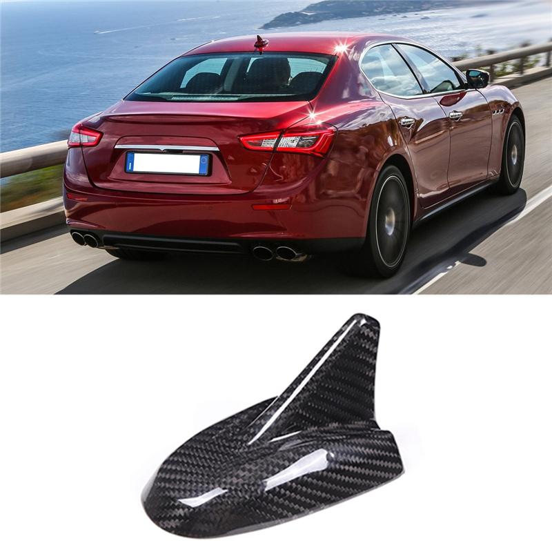 For Maserati Ghibli 2014-2019 Real Carbon Fiber Car Roof Shark Fin Antenna Trim Cover Car Styling