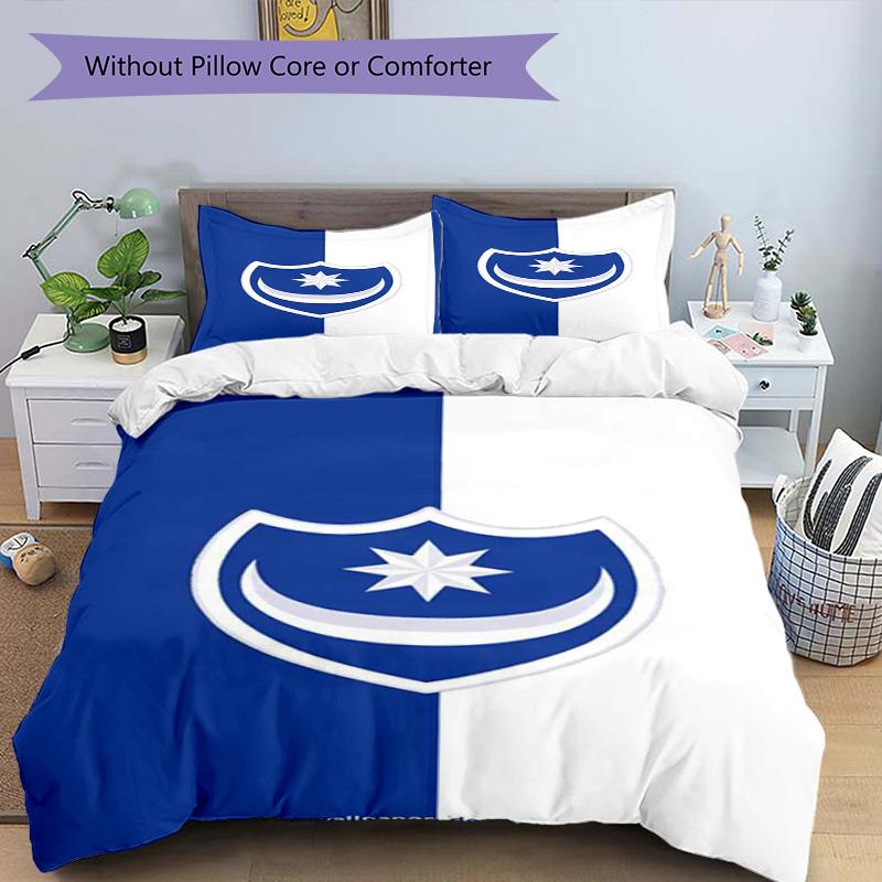 Set Copripiumino Stampato Portsmouth F.C. – include 1 copripiumino e 2 federe coordinate Decorazione per la camera da letto Regali di Natale