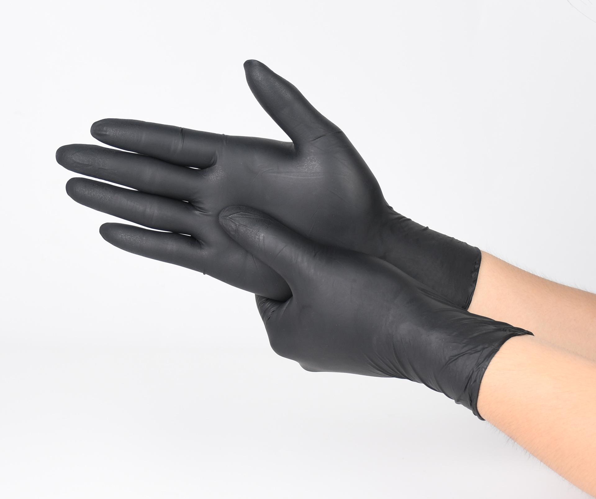 Водонепроницаемые Черные Одноразовые Нитриловые Перчатки - Пищевые Black Nitrile Gloves S - 10 pcs/bag
