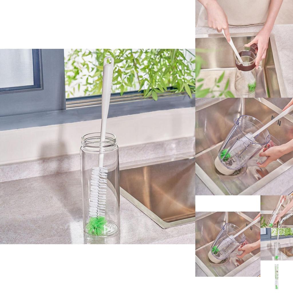 Durable Plastic Bottle Brush With Nylon Bristles For Home And Kitchen Use