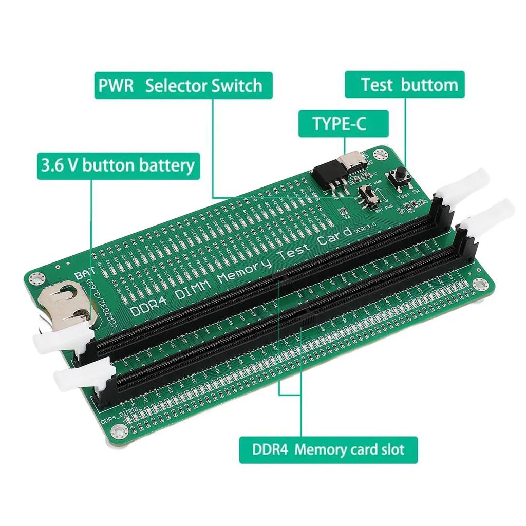 DDR4 Memory Tester DDR4 Memory Tester Desktop Computer DDR4 Test Card Slot Diagnostic Analyzer Test Card for Desktop Computer