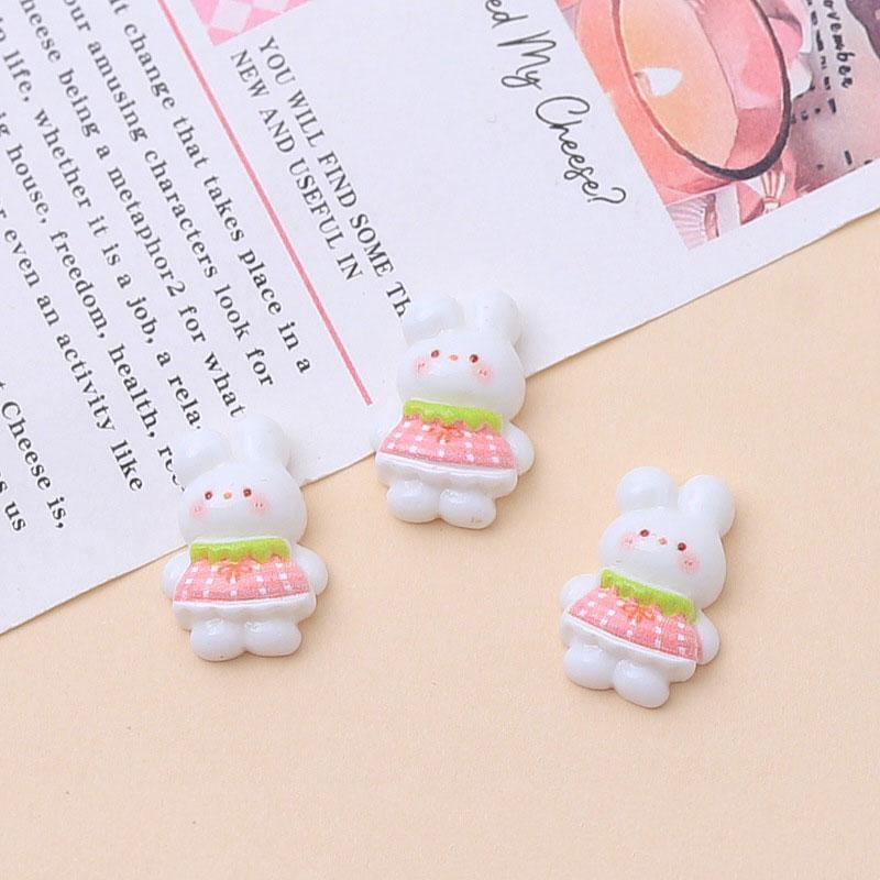 10Pcs New Cute Resin Mini Clouds Pink Series Rabbits Butterflies Flat Back Ornament Jewelry Making Manicure Fashion Accessories