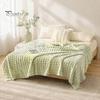 Comfortable Couch Throw Soft Plush Blanket, 3D Bubble Rabbit Fur Texture Thickened Thermal Throw, Double-Sided Milk Velvet Warm Blanket for