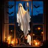 Festive Party Decorations for Classroom Halloween Ghost Window Stickers, Removable PVC Wall Decals, Peel And Reusable Art Smooth Surfaces Stick