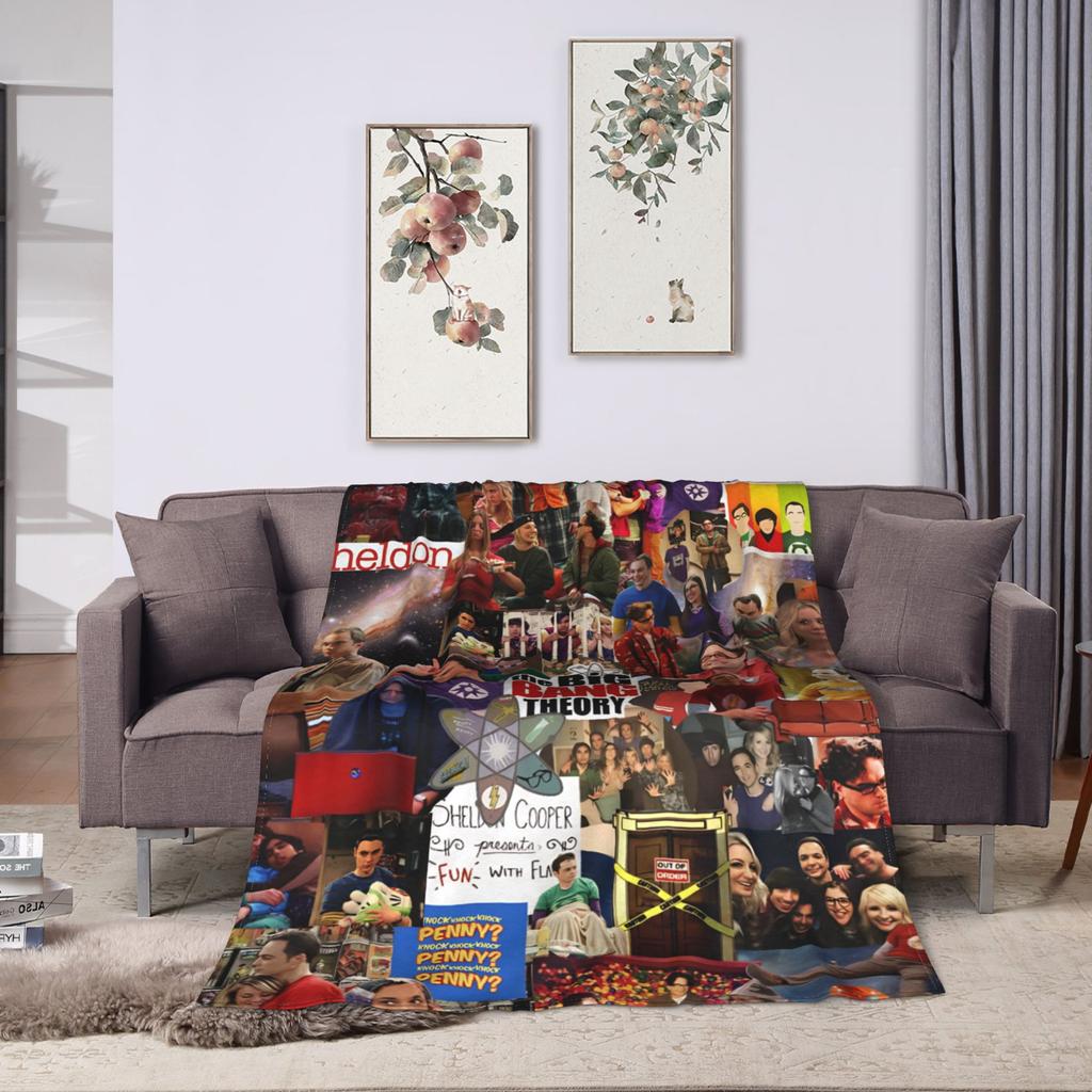 Soft Warm Blanket Airplane Travel The Big Bang Theory Throw Blanket Flannel Bedspread For Home Decor Comfortable Sofa Bed Cover