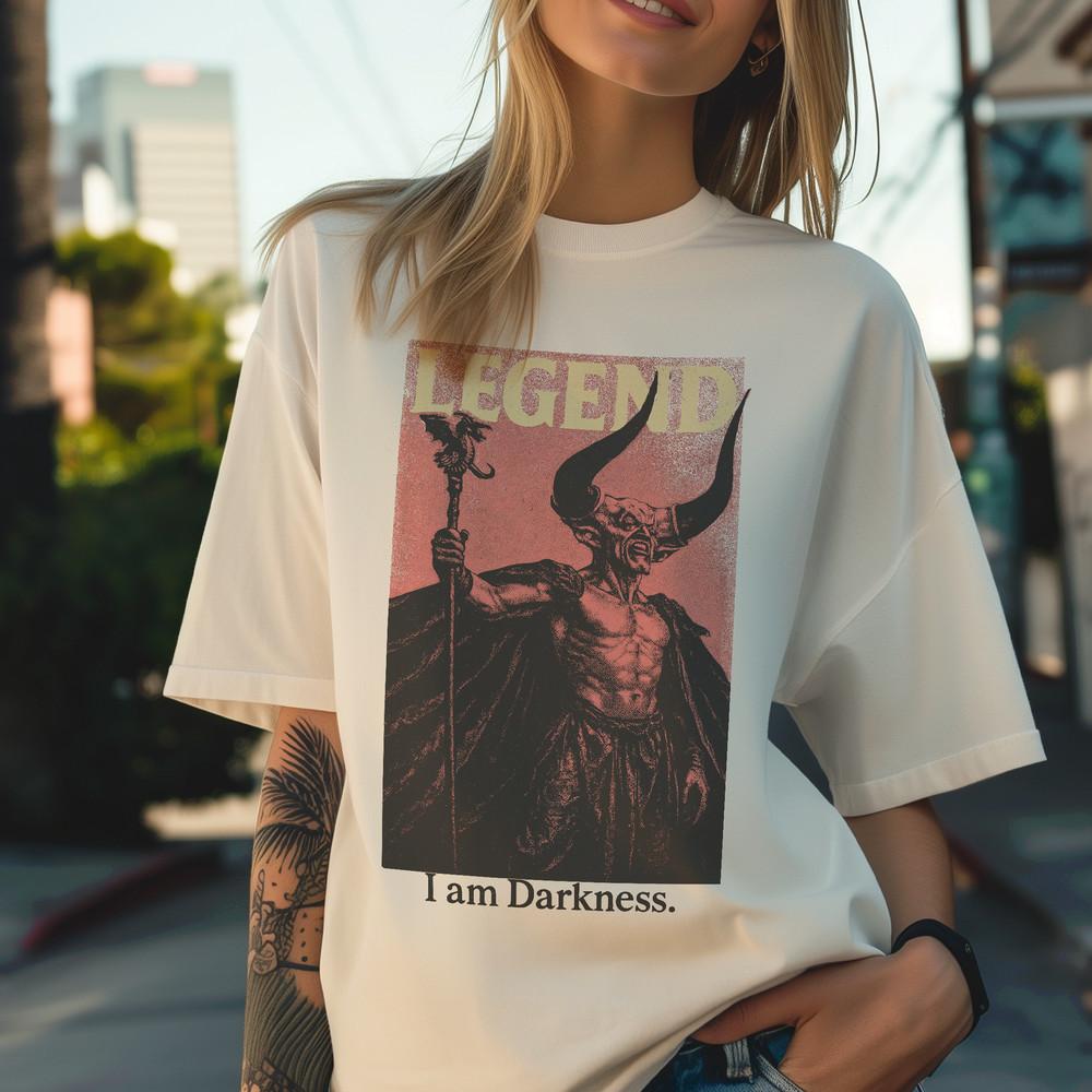 Legend TShirt I Am Darkness Tee 80s Fantasy Movie Shirt Cult Classic Goth Unisex T-Shirt L