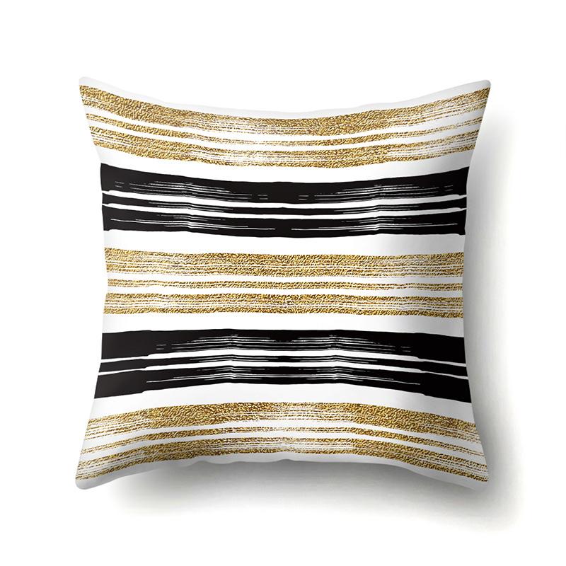 Polyester Pillow Case Decoration Home Gilt Printing Pillow Case Waist Cushion Cover Car Cushion Head Cushion Cover