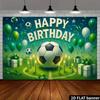 2D Fußballparty Hintergrund - Grünes & Weißes Fußballbanner für Kinder Sport Geburtstag Fotoshooting